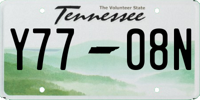 TN license plate Y7708N