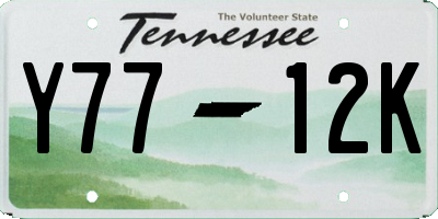 TN license plate Y7712K