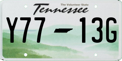 TN license plate Y7713G