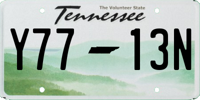 TN license plate Y7713N