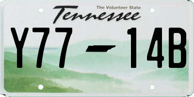 TN license plate Y7714B