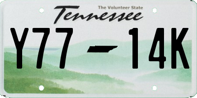 TN license plate Y7714K