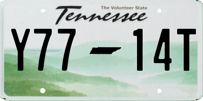 TN license plate Y7714T