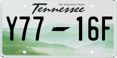 TN license plate Y7716F