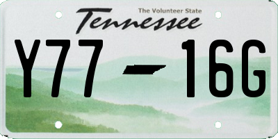 TN license plate Y7716G
