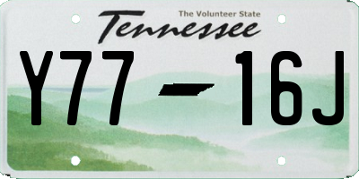 TN license plate Y7716J