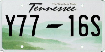 TN license plate Y7716S