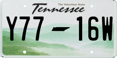 TN license plate Y7716W