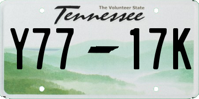 TN license plate Y7717K