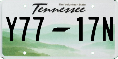 TN license plate Y7717N