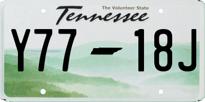 TN license plate Y7718J