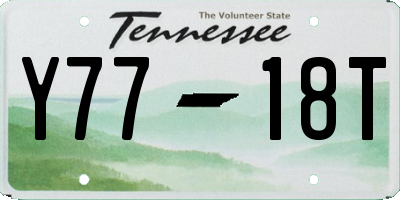 TN license plate Y7718T