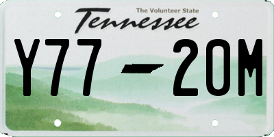 TN license plate Y7720M