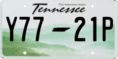 TN license plate Y7721P
