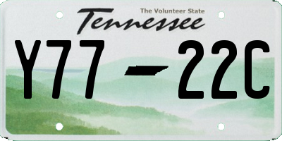 TN license plate Y7722C