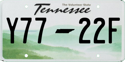 TN license plate Y7722F