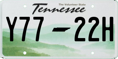TN license plate Y7722H