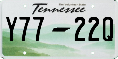 TN license plate Y7722Q