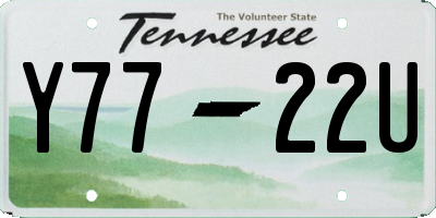 TN license plate Y7722U