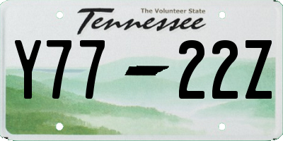 TN license plate Y7722Z