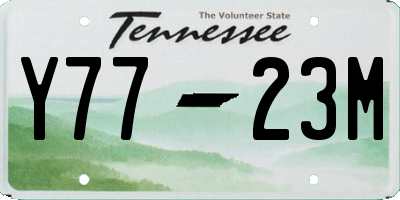 TN license plate Y7723M