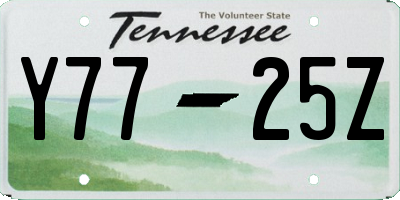 TN license plate Y7725Z