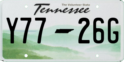 TN license plate Y7726G