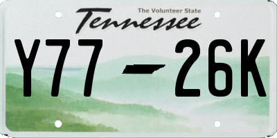TN license plate Y7726K