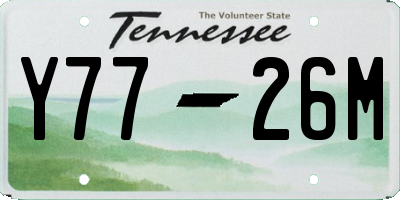 TN license plate Y7726M