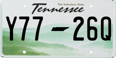 TN license plate Y7726Q