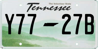 TN license plate Y7727B