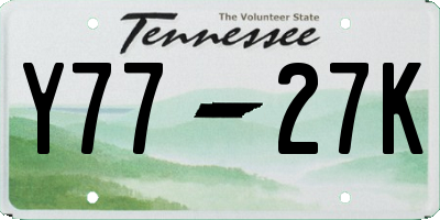 TN license plate Y7727K