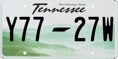TN license plate Y7727W