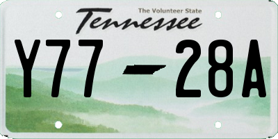 TN license plate Y7728A