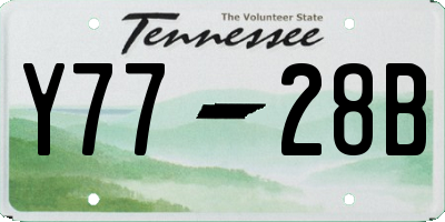TN license plate Y7728B