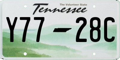TN license plate Y7728C