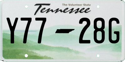 TN license plate Y7728G