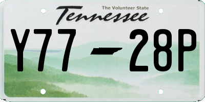 TN license plate Y7728P