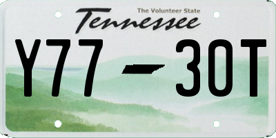 TN license plate Y7730T