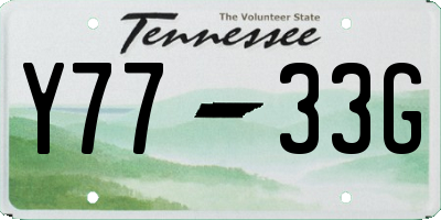 TN license plate Y7733G