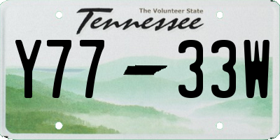 TN license plate Y7733W