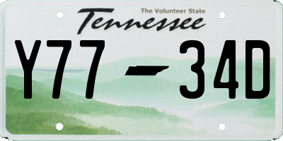 TN license plate Y7734D