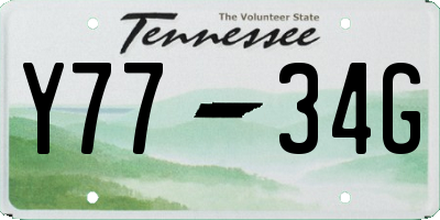 TN license plate Y7734G