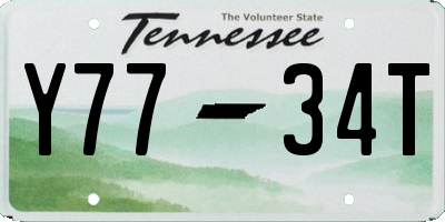 TN license plate Y7734T