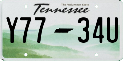 TN license plate Y7734U