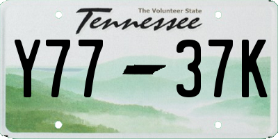 TN license plate Y7737K