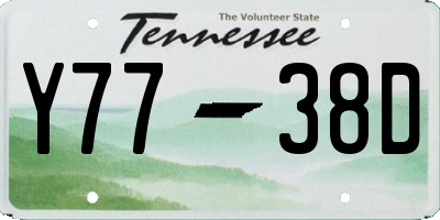 TN license plate Y7738D