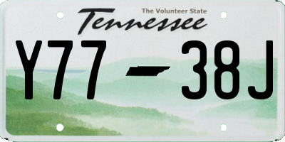 TN license plate Y7738J