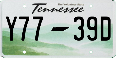 TN license plate Y7739D