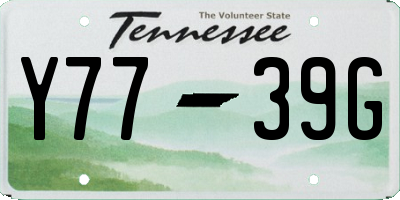 TN license plate Y7739G